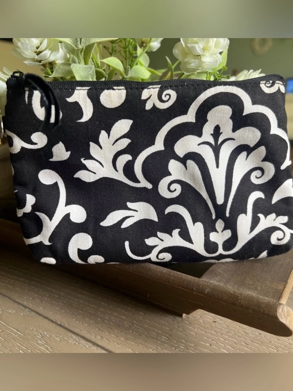 thirty-one Black and White Striped Lined Cosmetic Pouch
